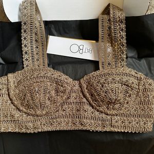 Patbo Woven Metallic Cropped Top - NEW!